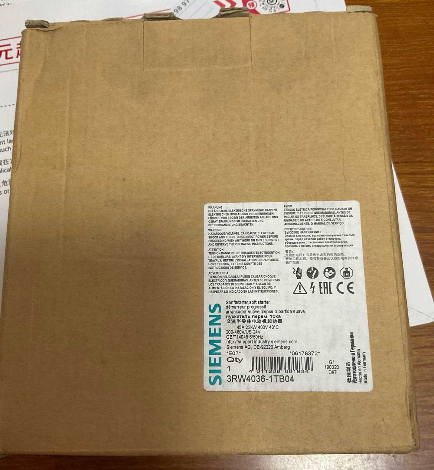 Vadonatúj, eredeti, gyári Siemens 3RW4036-1TB04 lágyindító SIRIUS SOFT STARTER